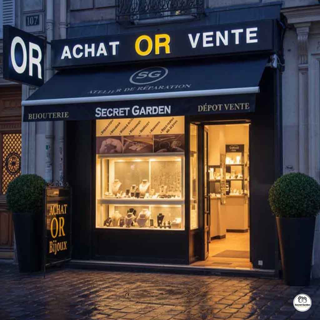 Accueil clients dans notre boutique de rachat d'or Secret Garden 109 à Paris