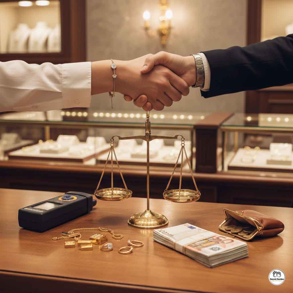 Paiement immédiat et sécurisé après accord de rachat d'or