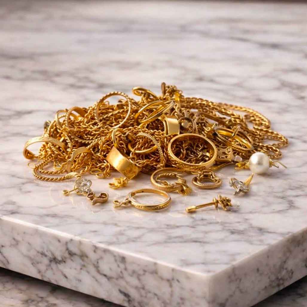 Rachat de bijoux cassés, débris d'or et argent pour recyclage
