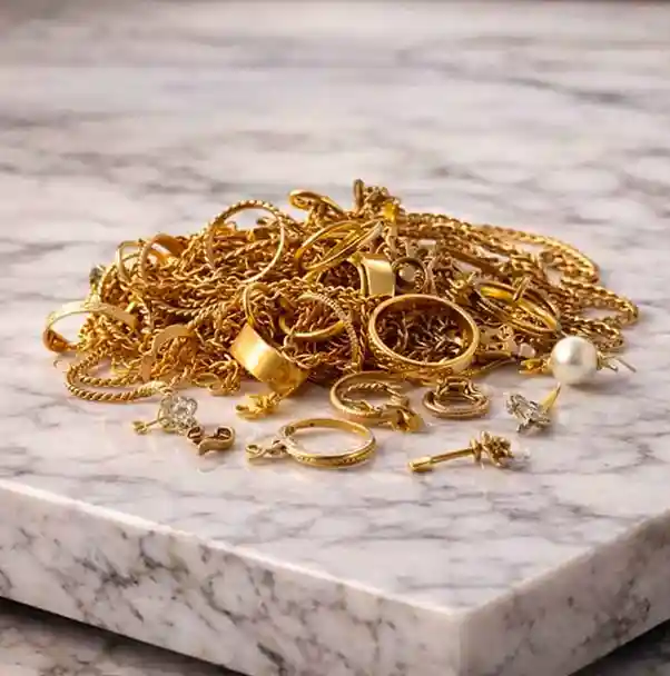 Rachat de bijoux cassés, débris d'or et argent pour recyclage